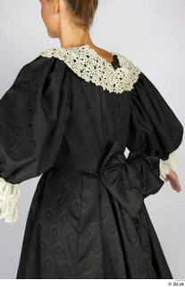  Photos Woman in Historical Dress 54 18th century Historical clothing black dress upper body 0005.jpg